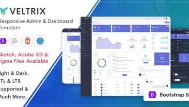 Veltrix: Plantilla admin responsiva para paneles y dashboards modernos