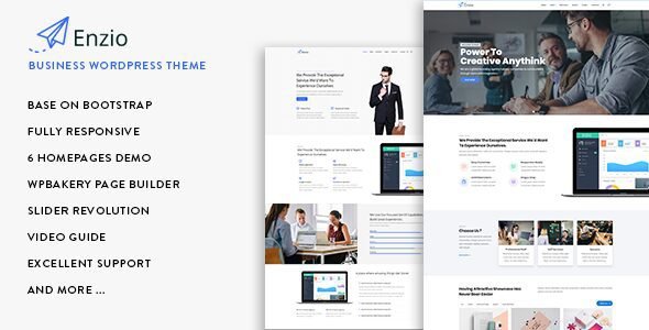 Enzio: Tema responsive ideal para sitios web de negocios en WordPress