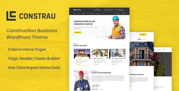 Constrau: Tema WordPress para empresas de construcción y arquitectura
