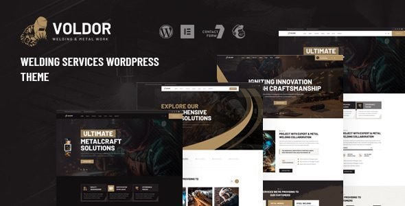 Voldor: Tema de WordPress para empresas de soldadura y metalurgia
