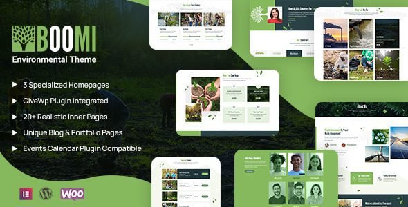 Boomi: Tema WordPress para proyectos ambientales y ecológicos