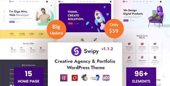 Swipy: Tema WordPress para agencias creativas y portafolios modernos