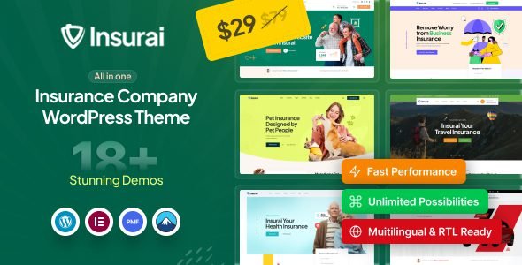 Insurai: Tema WordPress especializado para sitios de compañías de seguros