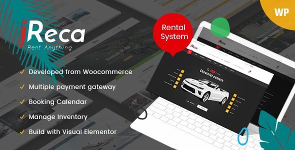 Ireca: tema WordPress para renta de autos, barcos y vehículos en línea