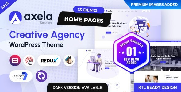 Axela, tema WordPress para agencias creativas y portafolios modernos