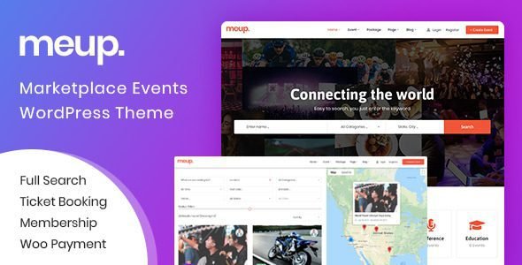 Meup: Tema WordPress ideal para crear marketplaces de eventos en línea