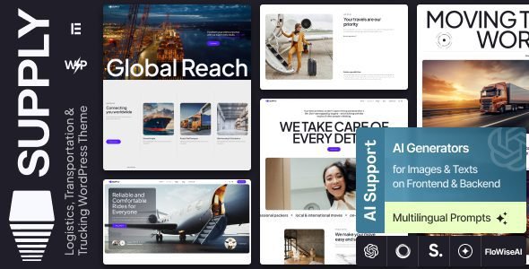 Supply: tema WordPress profesional para empresas de logística y transporte