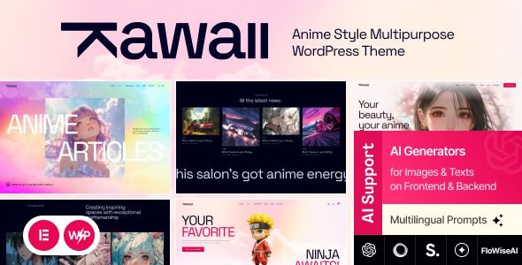 Kawaii, tema WordPress creativo inspirado en anime para sitios modernos