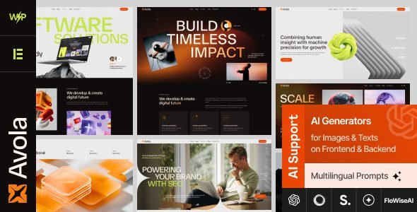 Avola, tema WordPress para empresas de tecnología y agencias digitales