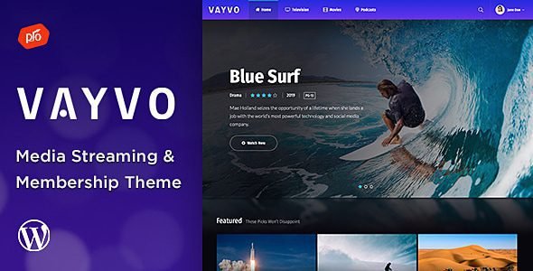 Vayvo: tema de WordPress para crear sitios de streaming y membresías