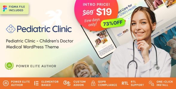 Pediatric Clinic: tema WordPress para clínicas pediátricas y médicos infantiles