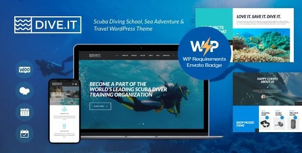 DiveIt: Tema WordPress para escuelas de buceo y viajes profesionales