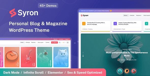 Syron: Tema WordPress para blogs personales y revistas digitales