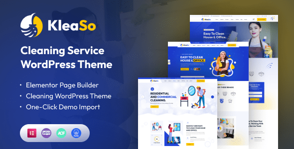 Kleaso: tema WordPress ideal para empresas de servicios de limpieza