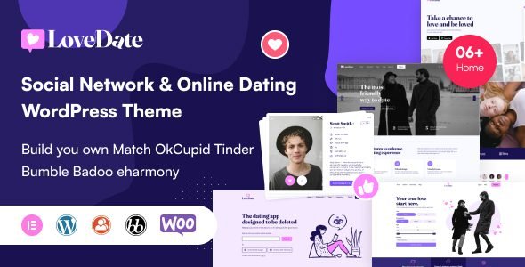 LoveDate: Tema de WordPress para crear redes sociales y sitios de citas