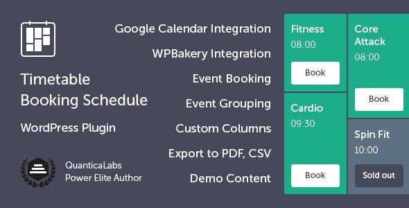 Timetable Booking Schedule para WordPress: organiza horarios y reservas fácilmente