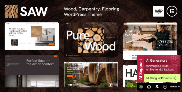 SAW: Tema WordPress para empresas de carpintería y construcción