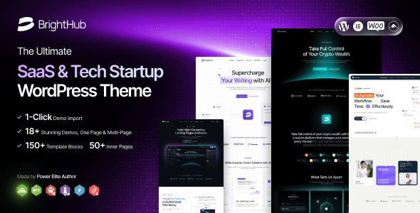 BrightHub: Tema WordPress para empresas SaaS y startups tecnológicas