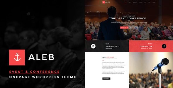 Aleb: Tema de WordPress ideal para sitios de eventos y conferencias