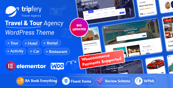Tripfery, tema WordPress para reservas de viajes y servicios turísticos