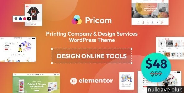 Pricom: tema WordPress para empresas de impresión y diseño creativo