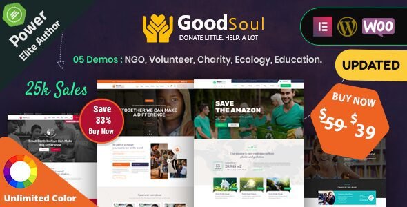 GoodSoul: tema WordPress para organizaciones y proyectos de recaudación
