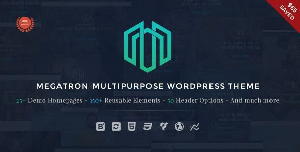Megatron: tema WordPress multipropósito para sitios web profesionales