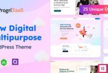 ProgriSaaS: Tema WordPress creativo para empresas SaaS y startups