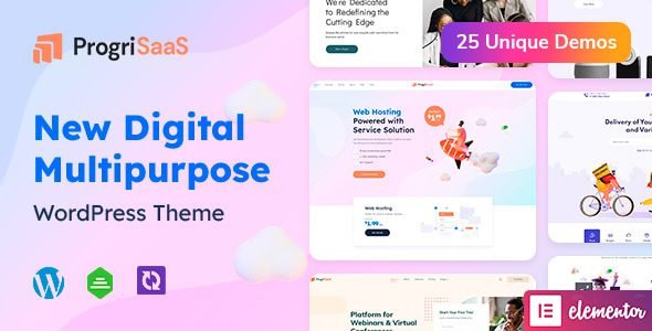 ProgriSaaS: Tema WordPress creativo para empresas SaaS y startups