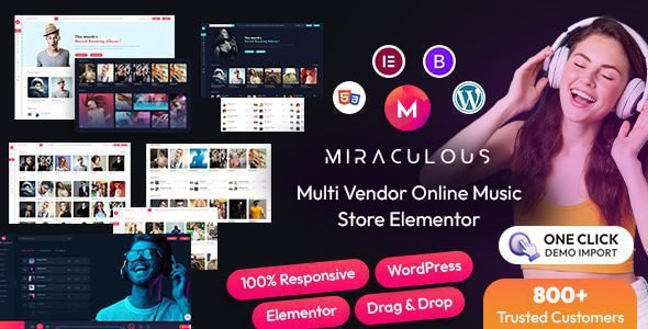 Miraculous, tema WordPress para crear tu tienda de música multi vendedor