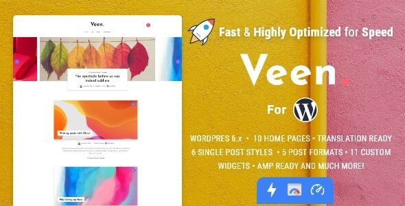 Veen: tema minimalista y rápido para blogs compatibles con AMP en WordPress