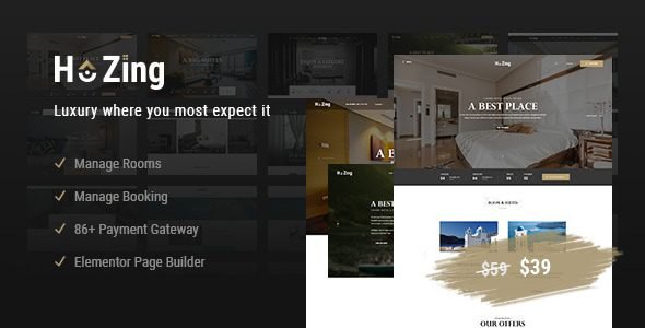Hozing: tema WordPress para gestión y reservas de hoteles en línea